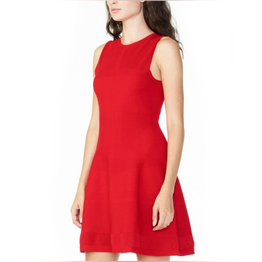 Armani Exchange Textured Knit Fit & Flare Dress - Picture 2 of 3